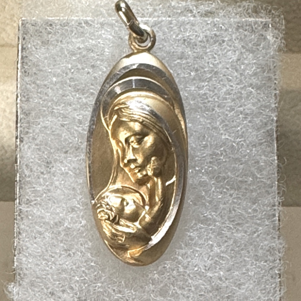 Vintage Sweet Heart of Jesus, Be My Love Religious Christianity Gold-Tone Medal